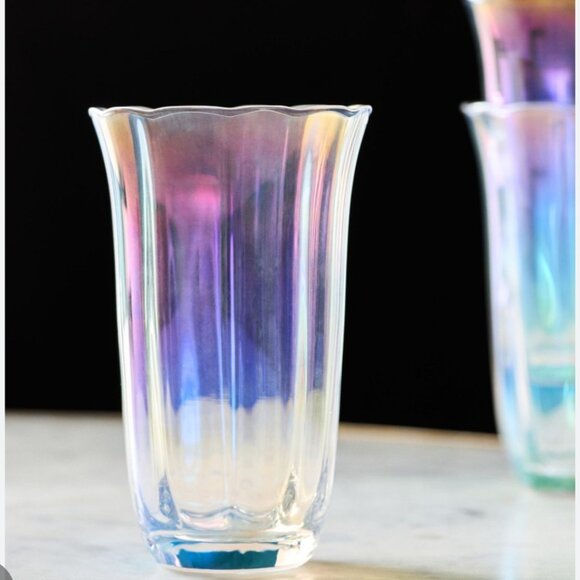 Anthropologie Fleur Pearl Tumbler Glasses Set of‎ 4 NEW WITH TAG - Picture 1 of 2